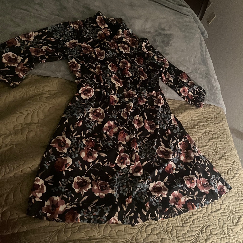 Lulus Such A Beauty Black Floral Print Button-Up Dress